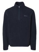 Slhstorm Fleece High Neck Sweat Navy Selected Homme