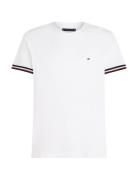 Global Stripe Cuff Pique Tee White Tommy Hilfiger