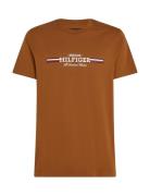 Hilfiger Chest Stripe Tee Brown Tommy Hilfiger