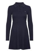 Tjw F&F Polo Cable Sweater Dress Navy Tommy Jeans