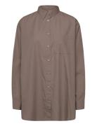 Gaia Shirt Poplin Khaki Moshi Moshi Mind