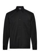 Boxy Wool Twill Shirt Black Filippa K