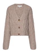 Cable Knit Cardigan Beige Rosemunde