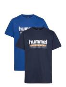 Hmltukas T-Shirt S/S 2-Pack Blue Hummel