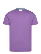 Contrast Logo Ss T-Shirt Purple GANT