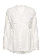 Olmbettina Ls V-Neck Dnm Blouse Wvn White Only Maternity