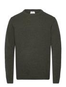 Lambswool O-Neck Knit Khaki Lindbergh