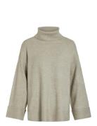 Virolfie L/S Highneck Knit Pullover/Ka Beige Vila