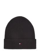 Th Flag Pima Cotton Beanie Black Tommy Hilfiger