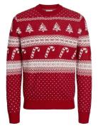 Jjxmas Gabriel Knit Crew Neck Red Jack & J S