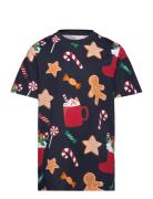 Jjxmas Merry Aop Tee Ss Crew Neck Jnr Navy Jack & J S