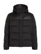 Mix Down Hooded Puffer Jacket Black Tommy Hilfiger