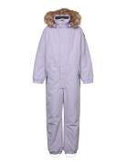 Coverall W. Fake Fur Purple Color Kids