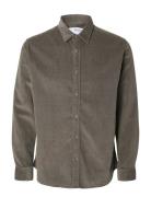 Slhregowen-Cord Shirt Ls Noos Grey Selected Homme