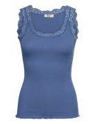 Rmwbalta Modal Sl U-Neck Top Blue RM By Rosemunde