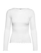 Rmwbalta Modal Ls Boatneck Blouse White RM By Rosemunde