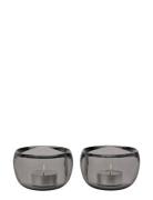 Ora Tealightholder, 2 Pcs. Grey Stelton