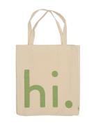 Hi. Travel Bag Beige Design Letters