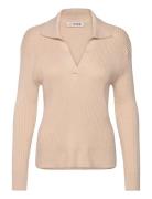 Freja Knit Blouse Beige A-View