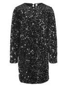 Vmbella Sequin Ls Short Dress Jrs Girl Black Vero Moda Girl