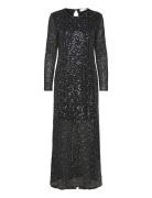 Slfnoel Ls Ankle Sequins Dress B Black Selected Femme