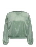 Top Ls Velours Crew Green Hunkemöller