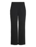 Wide Leg Trousers, Long, Solid Black Papu