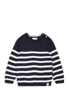 Buttons Detail Knit Sweater Navy Mango