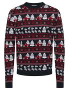 Onsxmas Reg 5 Jaq Crew Knit Navy ONLY & SONS