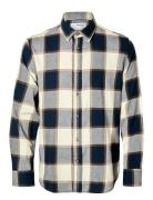 Slhreg-Owen Flannel Mix Check Shirt Ls Navy Selected Homme