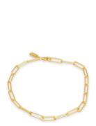 Chunky Square Link Chain Large Bracelet - Gold Plated Gold Design Lett...