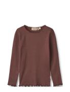 Rib T-Shirt L/S Reese Burgundy Wheat