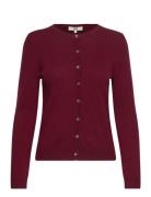 Rmwsofia Wool Ls Cardigan Burgundy RM By Rosemunde