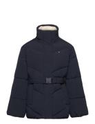 Teddy Collar Mid Lenght Puffer Navy Tommy Hilfiger