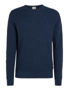 Small Basquet Weave Cn Sweater Blue Calvin Klein