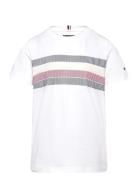 Global Stripe Print Reg Tee Ss White Tommy Hilfiger