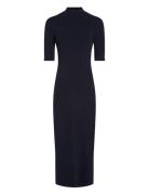 Slim 5X2 Rib Midi Dress 1/2 Navy Tommy Hilfiger