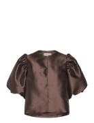 Cleo Pouf Sleeve Blouse Brown Malina