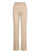 Fine Knit Wide Pants Beige Davida Cashmere