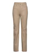 Leather Straight Pants Beige REMAIN Birger Christensen