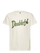 Ola Junior Script & Badge T-Shirt Cream Double A By Wood Wood