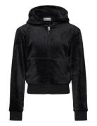 Tonal Zip Through Hoodie Black Juicy Couture