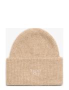 Soft Rib Knit Beanie Hat Beige Superdry