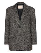 Rel Herringb Blazer Black GANT