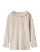 Nmfrachel Nis Ls Slim Top Lil Noos Beige Lil'Atelier