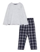 Checked Cotton Pyjamas Grey Mango