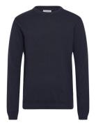 100% Recycle Knit Round Neck Navy Lindbergh