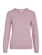 Viril O-Neck L/S Knit Top - Noos Pink Vila