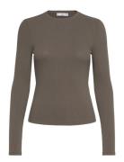 Ribbed Long-Sleeved T-Shirt Khaki Mango