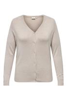 Carvenice Life Ls V-Neck Cardi Knt Beige ONLY Carmakoma